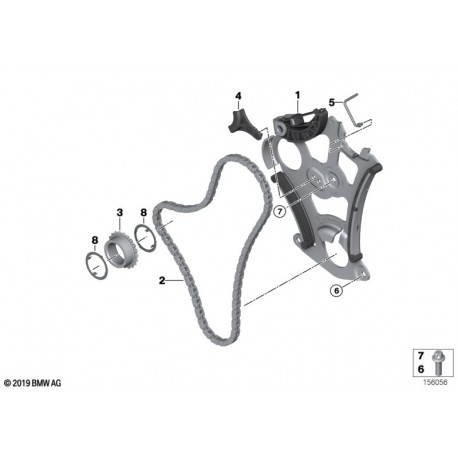 Kit chaine chaine pompe a huile bmw pour bmw 35i n54b30